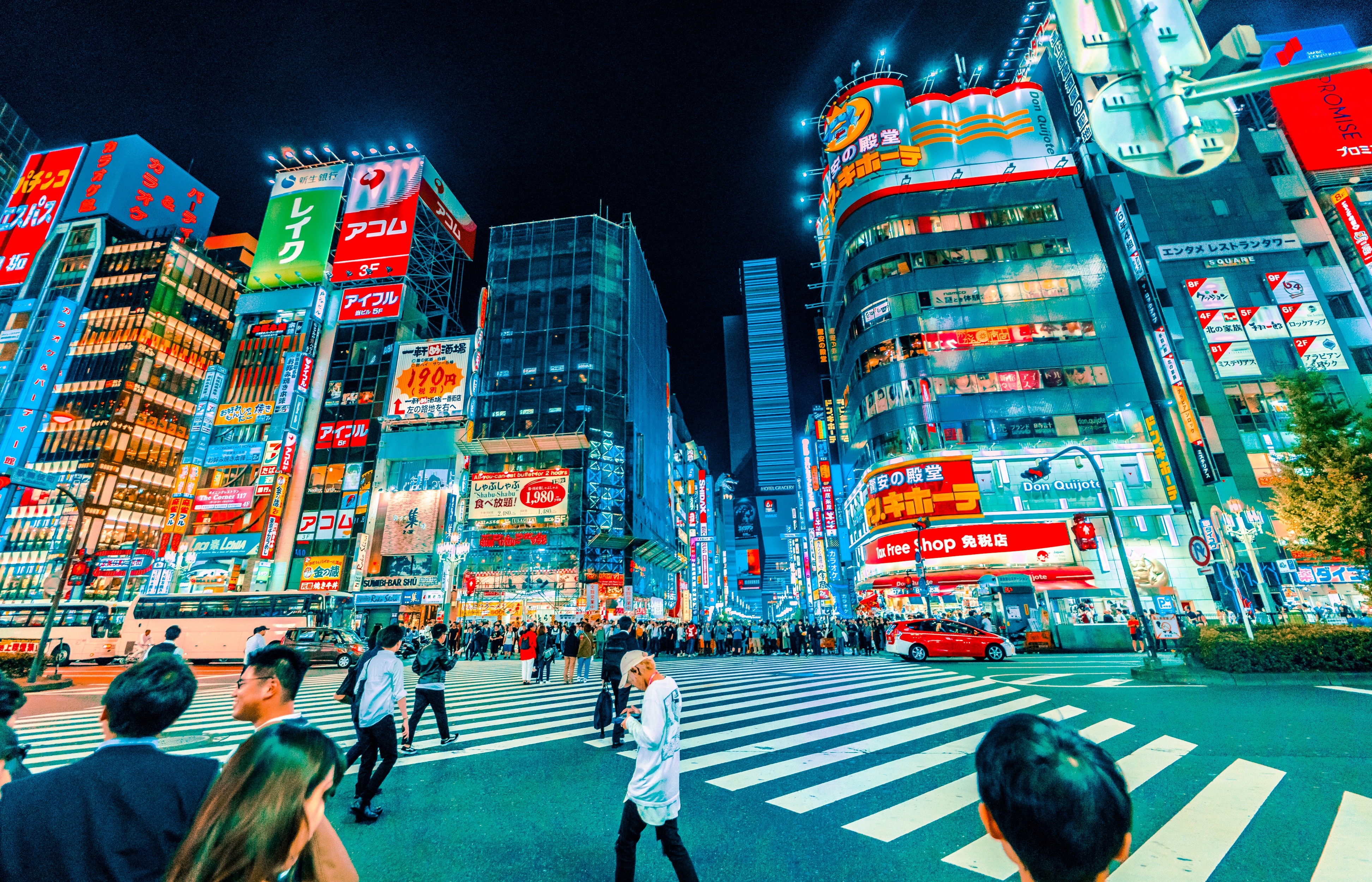 Shibuya district at night